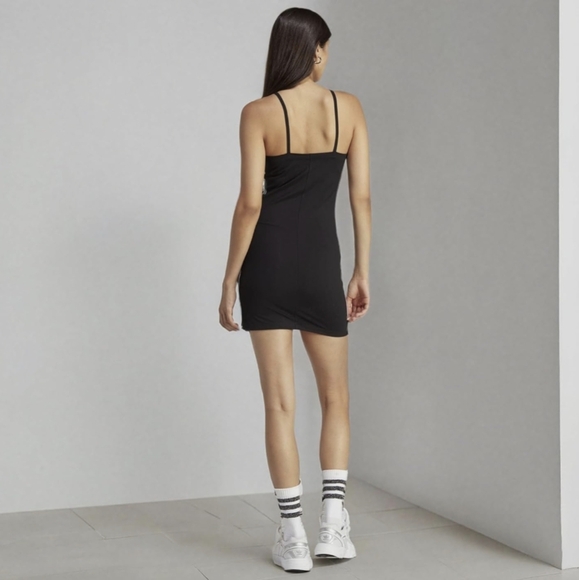 Adidas Originals Lifestyle Mini Black Dress 3 stripe, Cotton Elastane Size S - Picture 13 of 13